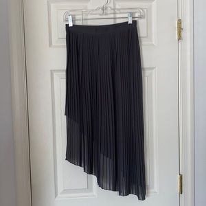 Zara Collection Gray Pleated Asymmetrical Skirt